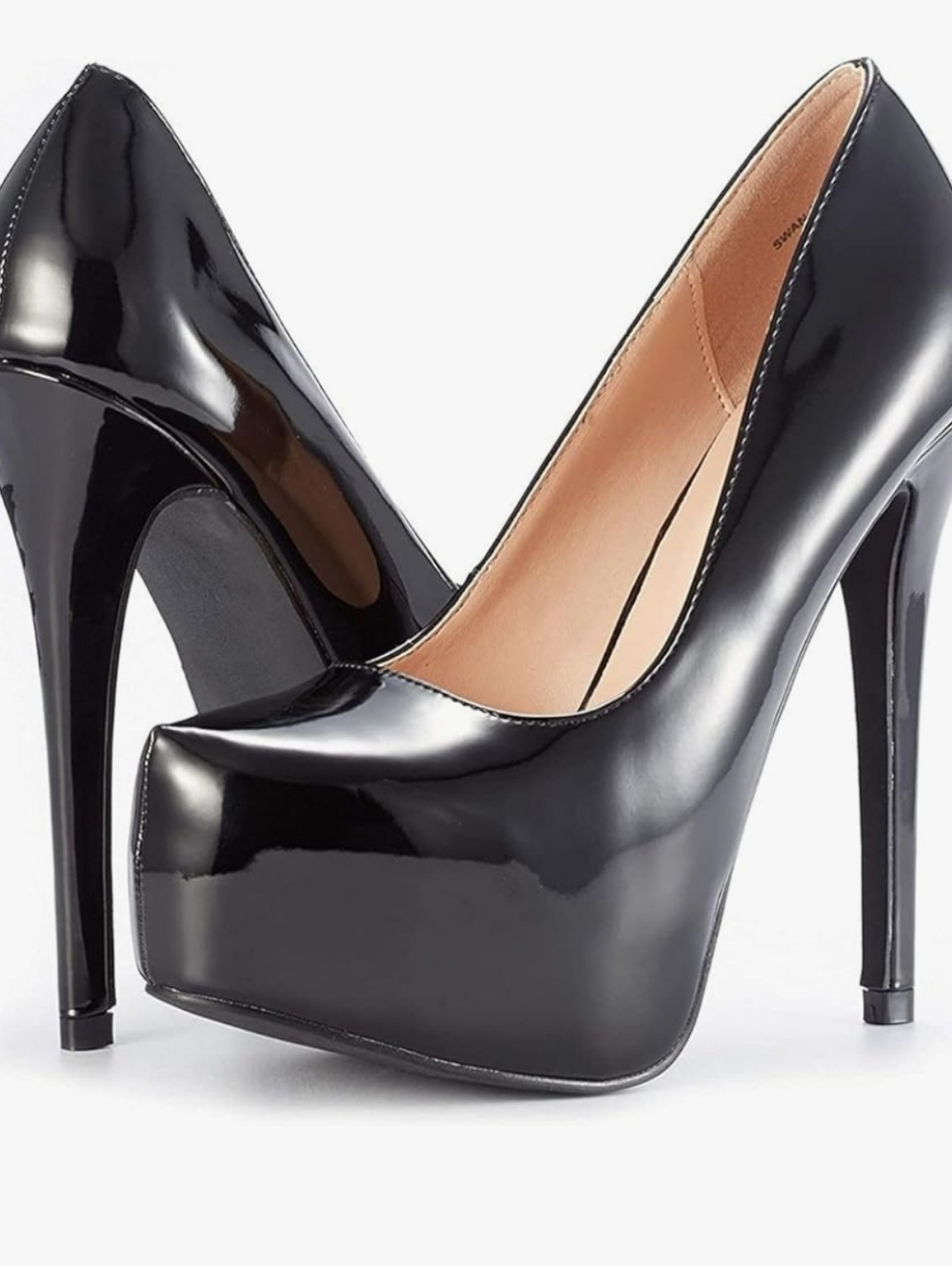 Stilettos Black Patent Leather Glossy High Heel